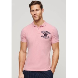 Superdry Vintage Superstate Ανδρικό T-shirt Polo Ροζ